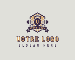 Dumbbell - Gym Kettlebell Weightlifting logo design