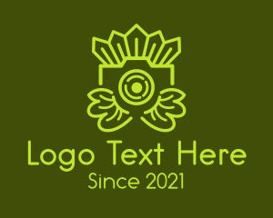 Travel Vlogger - Green Leaf Camera logo design