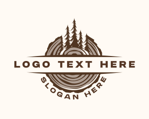 Woodwork Sawmill Forest Logo