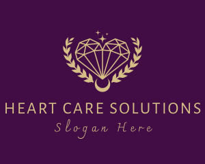 Heart Crystal Wreath logo design