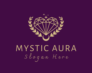 Heart Crystal Wreath logo design