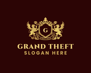 Shield Griffin Crest  logo design