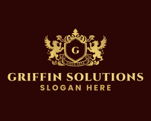 Griffin - Shield Griffin Crest logo design