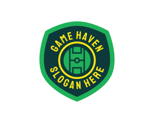 Stadium - Soccer Field Shield logo design