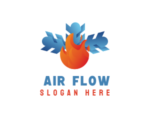 Flame Snow Air Conditioning logo design