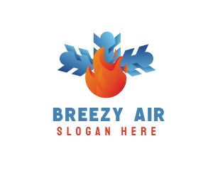 Flame Snow Air Conditioning logo design