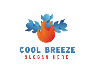 Flame Snow Air Conditioning logo design