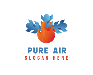 Flame Snow Air Conditioning logo design