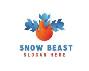 Flame Snow Air Conditioning logo design