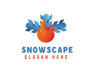 Snow - Flame Snow Air Conditioning logo design