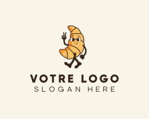 Croissant - Retro Croissant Bread logo design