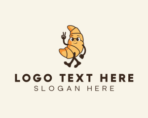 Retro Croissant Bread Logo