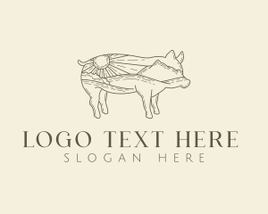 Pig - Pig Mountain Field logo design