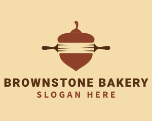 Brown Acorn Rolling Pin logo design