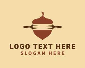 Gourmet - Brown Acorn Rolling Pin logo design