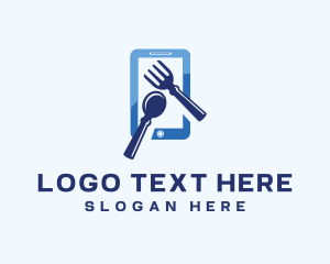 Food Blog - Spoon Fork Cutlery App logo design