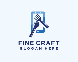 Spoon Fork Cutlery App logo design