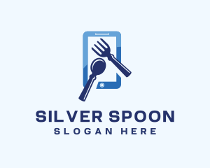 Spoon Fork Cutlery App logo design