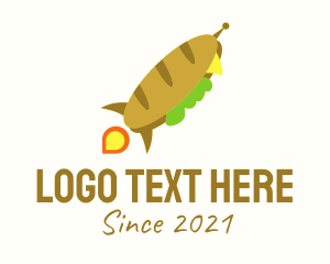 Breakfast - Rocket Launch Sandwich logo design