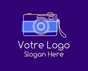 Beige Camera Line Art Logo