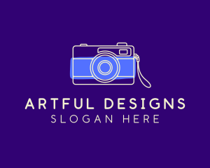 Beige Camera Line Art logo design