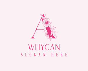 Pink Floral Letter A Logo