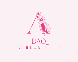 Garden - Pink Floral Letter A logo design