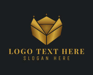 Royal - Gold Crown Box logo design