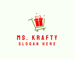 Merry - Gift Box Cart logo design