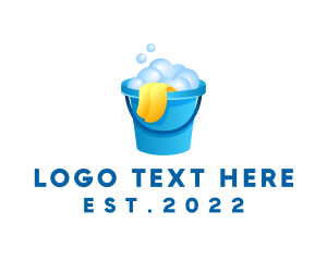 Clean - Housekeeping Cleaning Bucket logo design