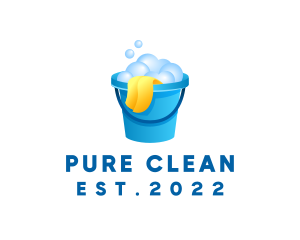 Housekeeping Cleaning Bucket logo design