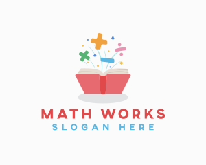 Book Math Learn logo design