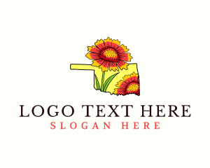 Map - Oklahoma Blanket Flower logo design