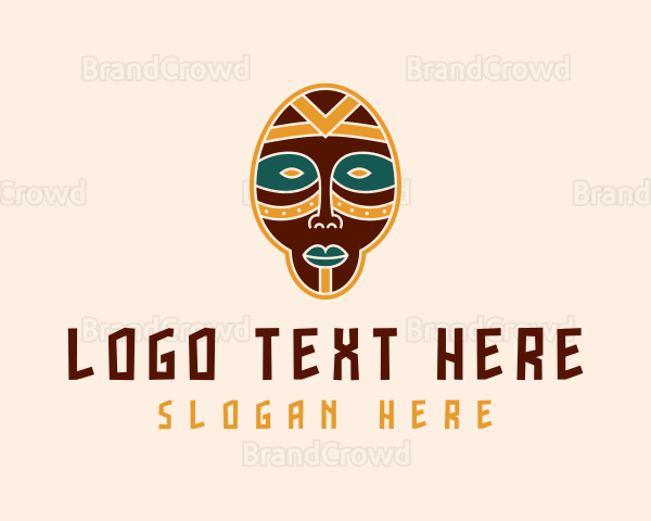 African Tribal Mask Logo