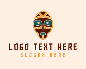 Gele - African Tribal Mask logo design