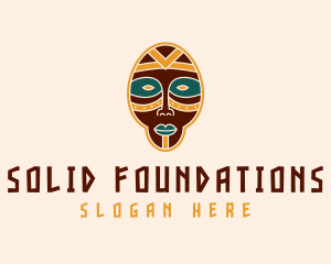 African Tribal Mask Logo