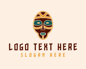 African Tribal Mask Logo