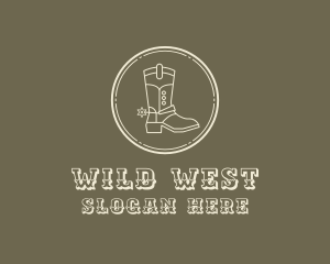 Western Cowboy Boot logo design