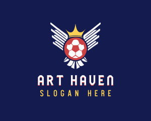 Soccer Wings Crown logo design