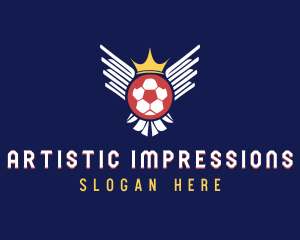 Soccer Wings Crown logo design