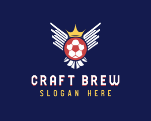 Soccer Wings Crown logo design