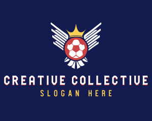 Soccer Wings Crown logo design