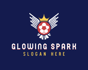 Soccer Wings Crown logo design