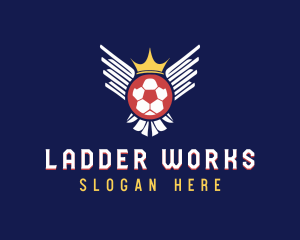 Soccer Wings Crown logo design