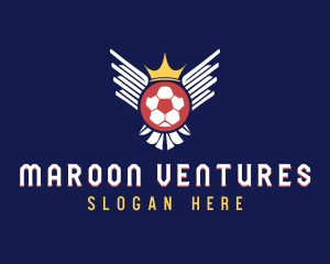 Soccer Wings Crown logo design