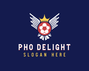 Soccer Wings Crown logo design