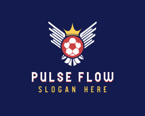 Soccer Wings Crown logo design