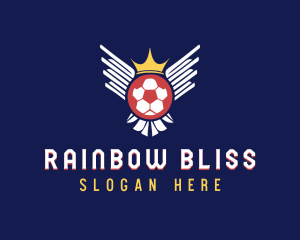 Soccer Wings Crown logo design