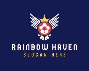 Soccer Wings Crown logo design