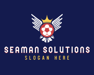 Soccer Wings Crown logo design